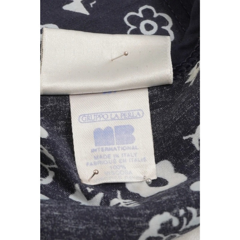 Abito Vintage La Perla Copricostume Blu Floreale Mare Beachwear S/M