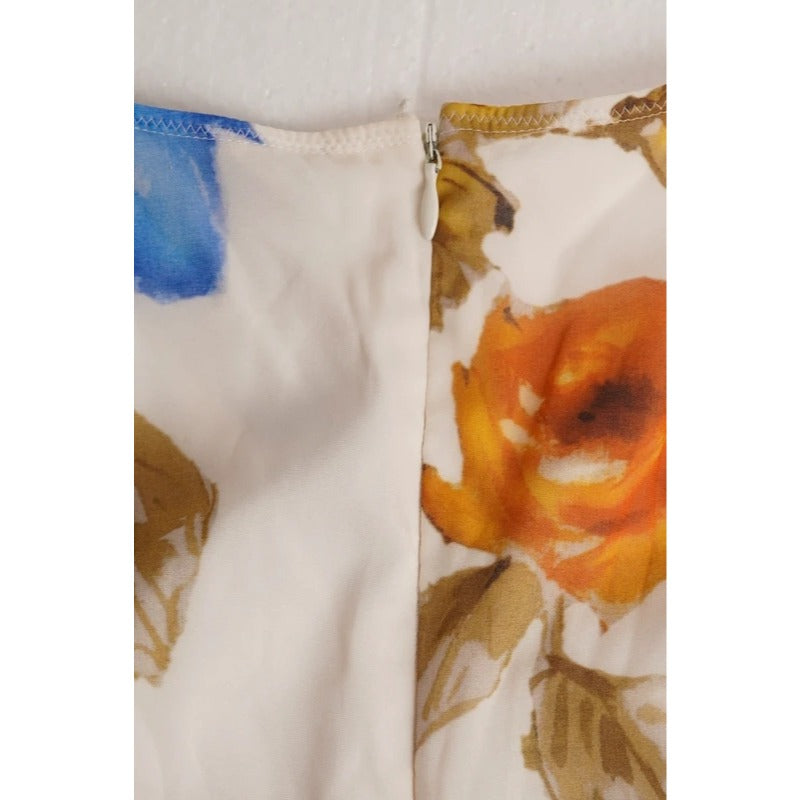 Top Dolce & Gabbana in seta floreale con scollo a V taglia S