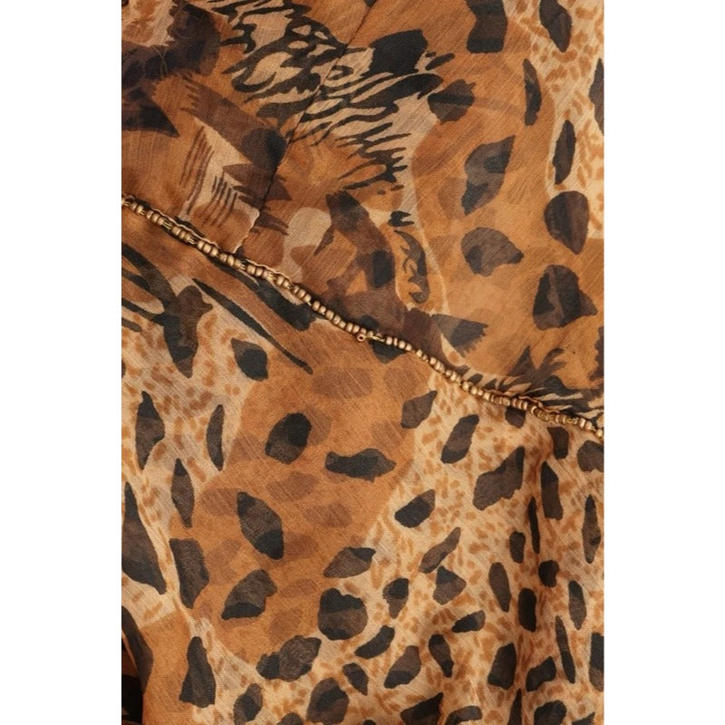 Vestito copricostume animalier con ricami boho Free Size