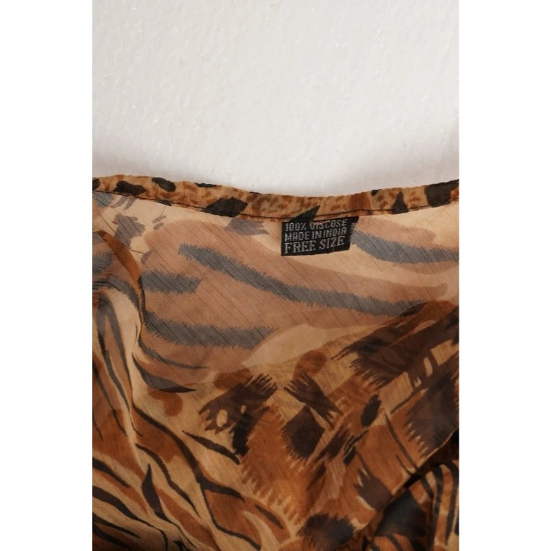 Vestito copricostume animalier con ricami boho Free Size