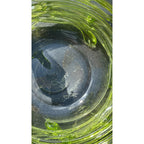 Murano Glass Green Bird Bath /Nest Bowl 5 Multicolor Removable Songbirds