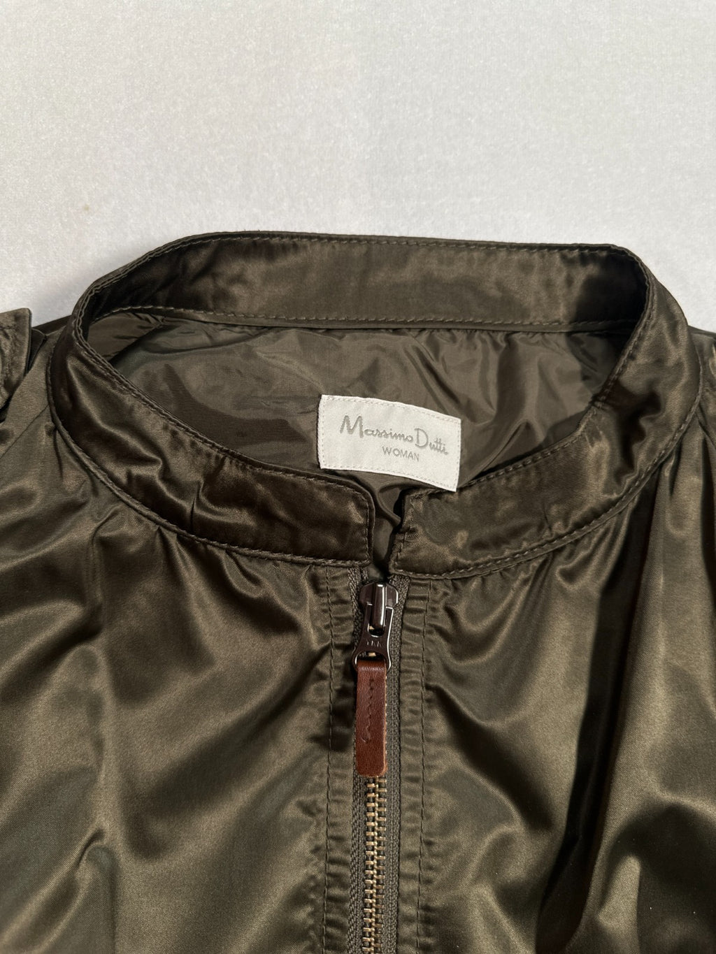 Massimo Dutti Woman Olive Green Utility Parka Jacket – Size M – Zip Front, Ragla