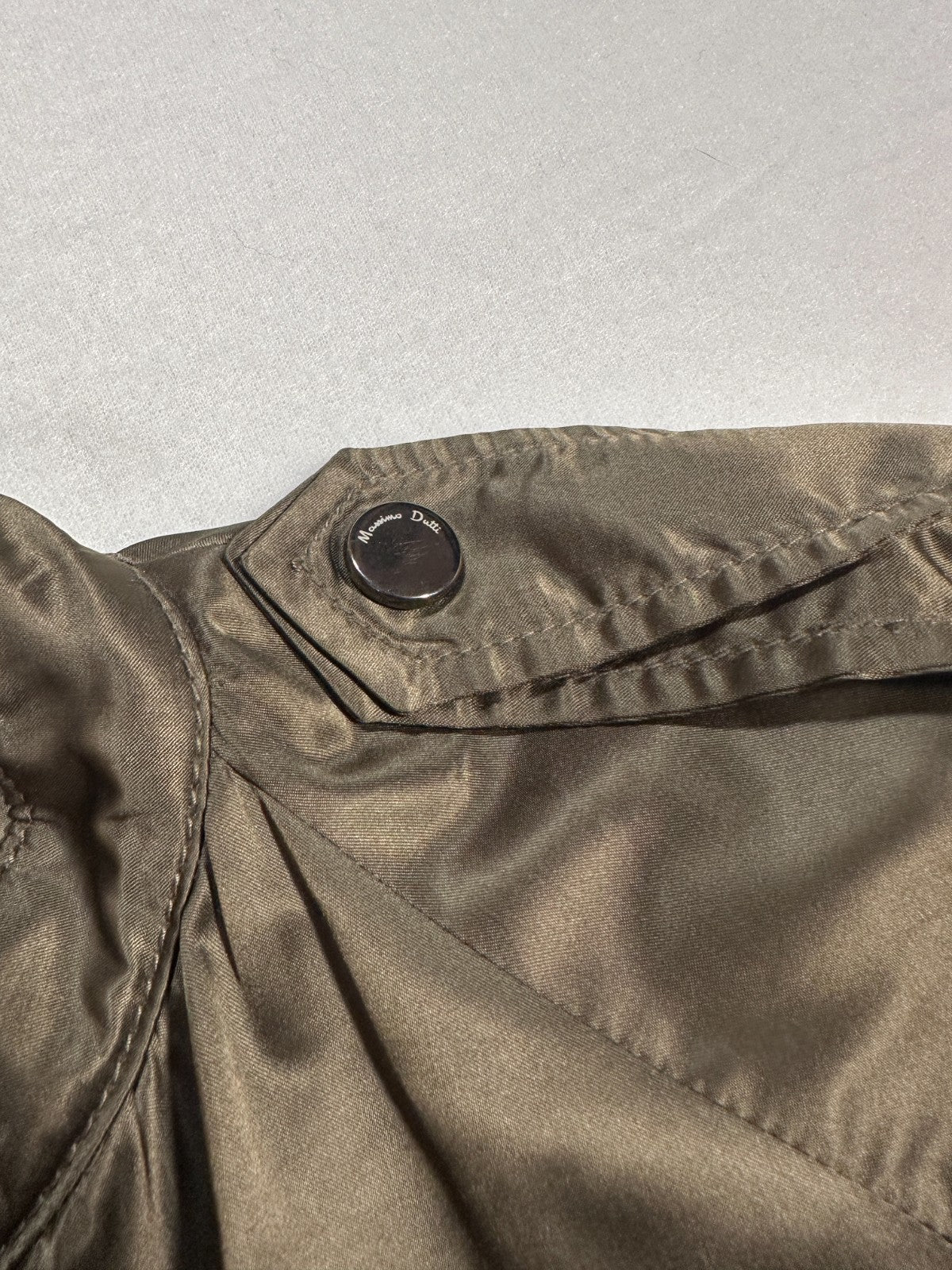 Massimo Dutti Woman Olive Green Utility Parka Jacket – Size M – Zip Front, Ragla