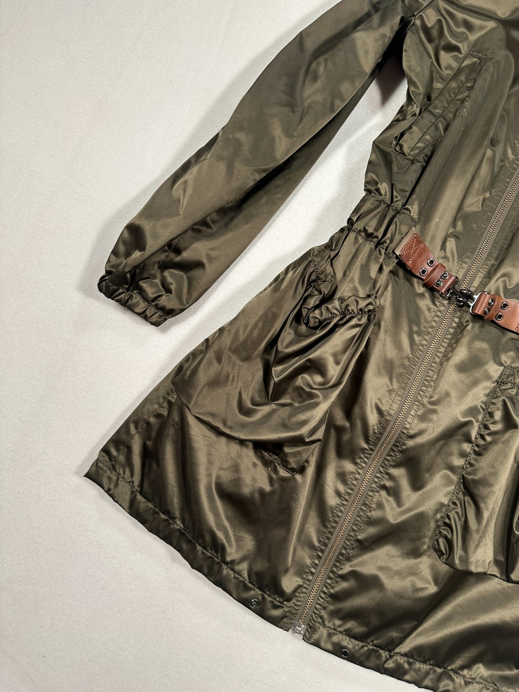 Massimo Dutti Woman Olive Green Utility Parka Jacket – Size M – Zip Front, Ragla