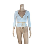 Cardigan Stefanel incrociato bianco wrap around S