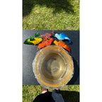 Murano Glass Bird Bath Nest Bowl 5 Multicolor Removable Songbirds Centerpiece