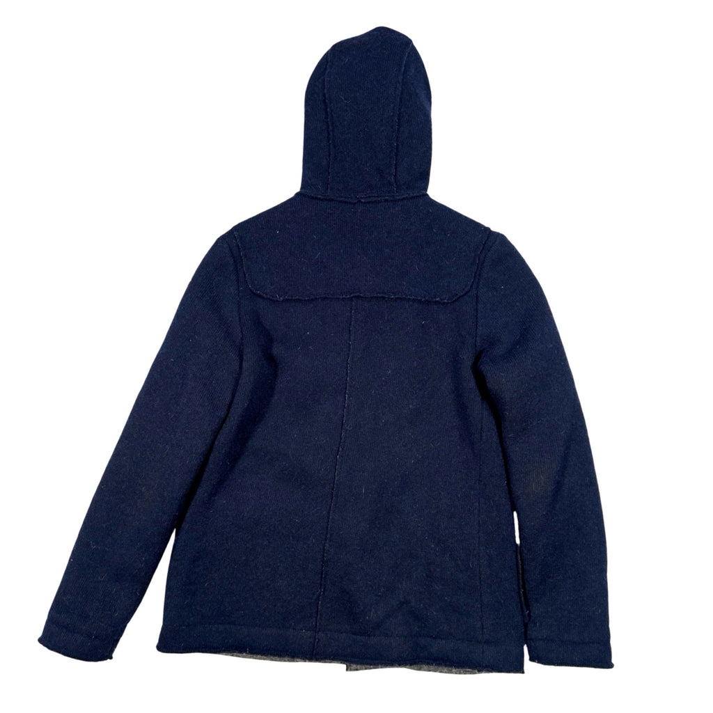 Women’s Wool Blend Duffle Coat – Navy Hooded Toggle Coat, Single-Breasted, Made in Italy Size M