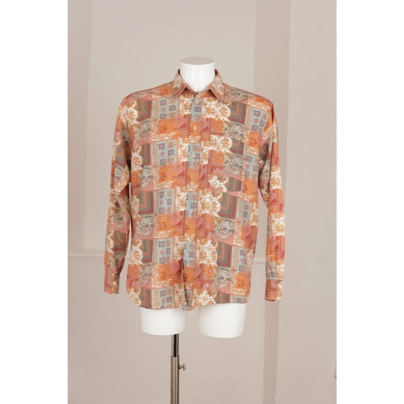 Camicia vintage Bananarama Dino Erre fantasia patchwork uomo L