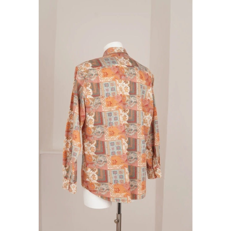 Camicia vintage Bananarama Dino Erre fantasia patchwork uomo L