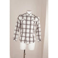 Camicia Vintage Blend Quadri Grigio Bianco Cotone Casual Uomo M