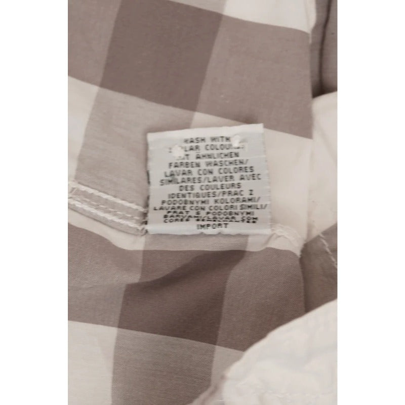 Camicia Vintage Blend Quadri Grigio Bianco Cotone Casual Uomo M