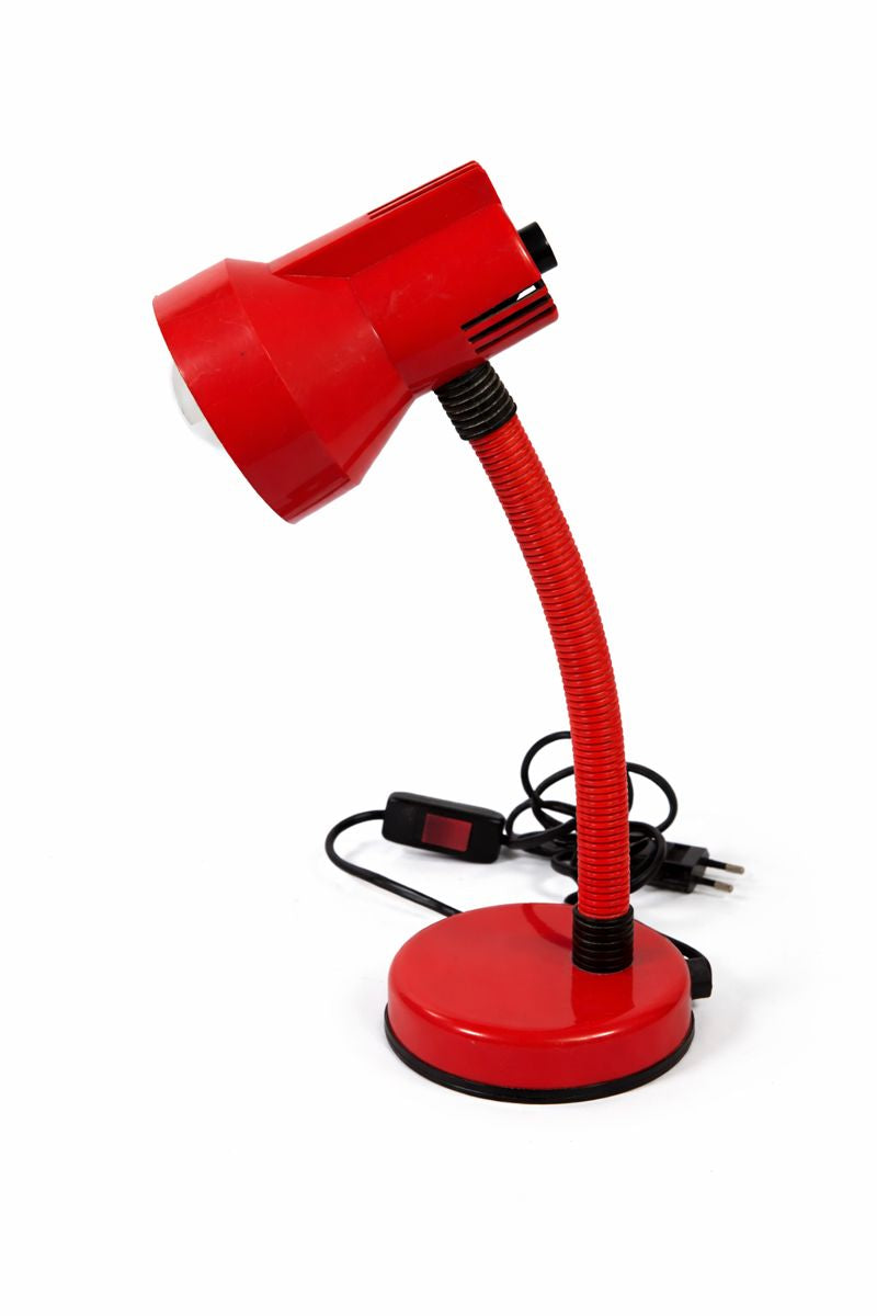Vintage 1980s Veneta Lumi Red Desk Lamp – Sculptural Italian Design, Made in Italy