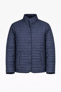 Men’s Quilted Puffer Jacket – Blue Lightweight Insulated Jacket, Stand Collar Size L