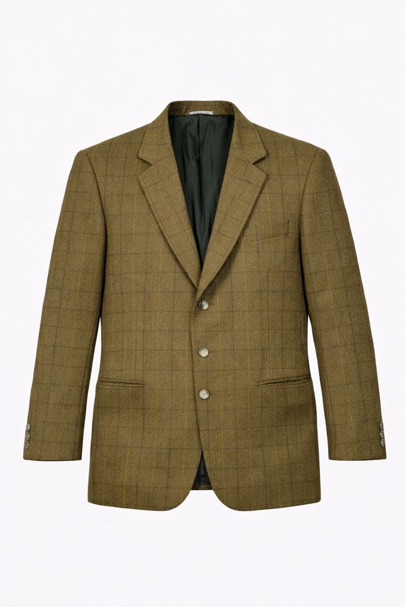 Ginalebole Vintage Men’s Tweed Blazer IT 52 / L – Wool Cashmere Check Jacket, Made in Italy