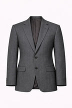 Vintage Italian Grey Wool Blazer IT 52  Single-Breasted Pinstripe Jacket, Made in Italy