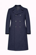 Vintage Navy Double-Breasted Overcoat – Size IT 52 / M – Long Tailored Coat