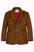Jodlermarx Men’s Brown Suede Safari Jacket – Single-Breasted – Size M – Vintage