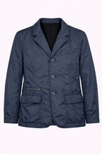 Navy blue jacket on a white background