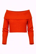 McQ Alexander McQueen Orange Mohair Blend Cropped Knit Sweater XS