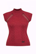 Dolce & Gabbana Women’s Vintage Knit Top with Lace Inserts – Wool Blend – Size S