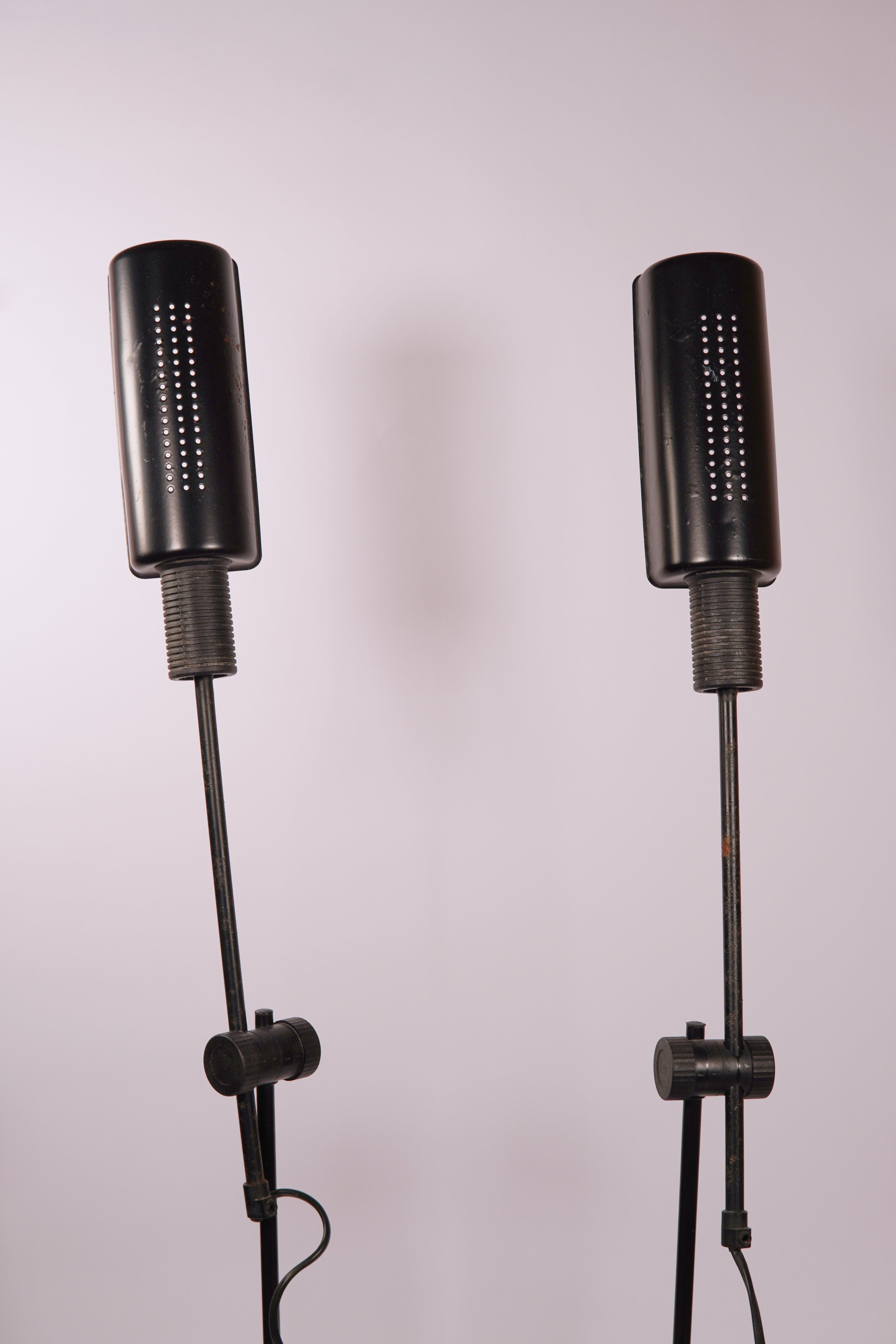 Vintage Industrial Adjustable Metal Table / Floor Lamps – Pair (c. 1970s–1980s)