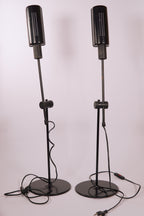 Vintage Industrial Adjustable Metal Table / Floor Lamps – Pair (c. 1970s–1980s)