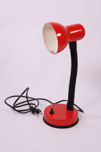 Vintage Red Metal Desk Lamp – Sculptural Industrial Design, Adjustable & Working