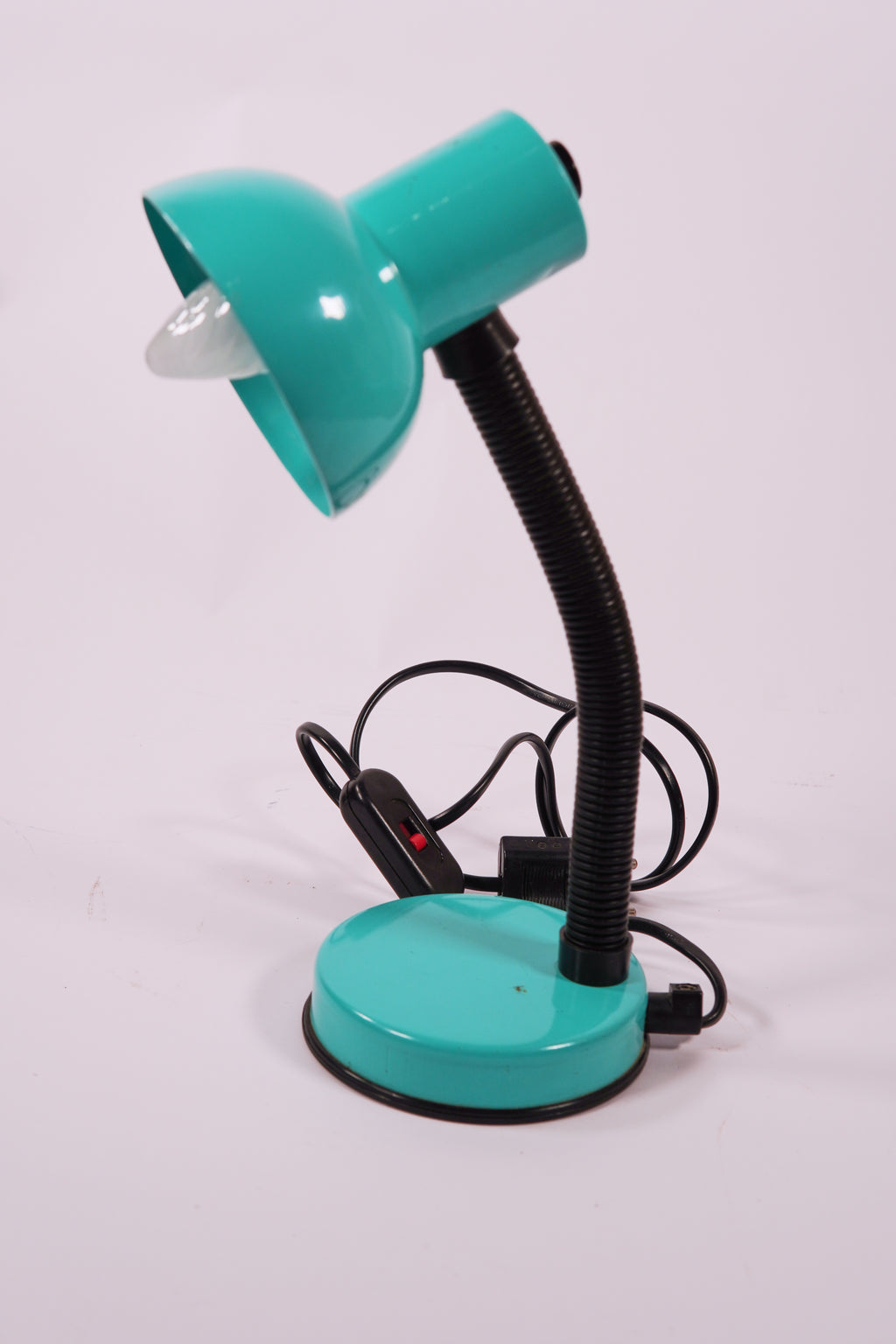 Vintage 1980s Stillplast Turquoise Desk Lamp – Sculptural Adjustable Design, Made in Italy