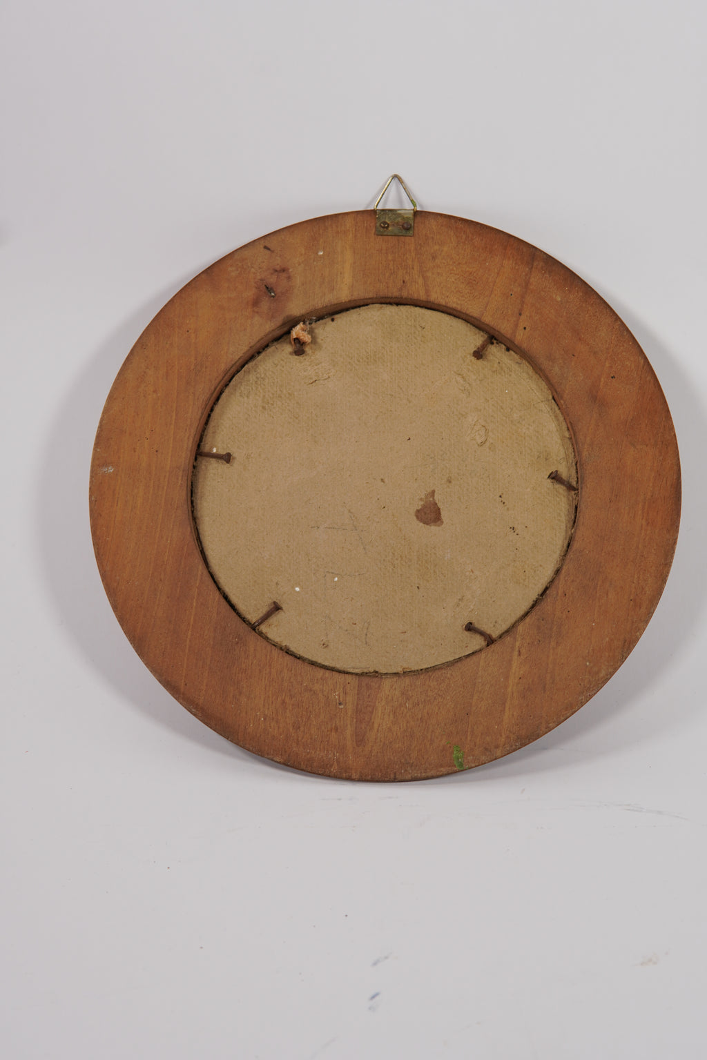 Vintage Religious Wall Plaque – Relief of Christ’s Face in Wood & Metal, Ø 21.5 cm
