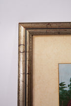 Vintage Italian Framed Landscape Painting – Hand-Painted Countryside Scene, Made in Italy