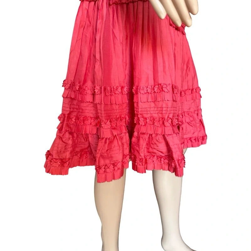 Abito vintage Blumarine in seta rosa acceso Made in Italy romantic Y2K M
