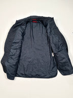 Vintage Elegant Project Quilted Jacket – Navy Blue Polyester Coat Size L