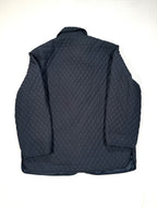 Vintage Elegant Project Quilted Jacket – Navy Blue Polyester Coat Size L