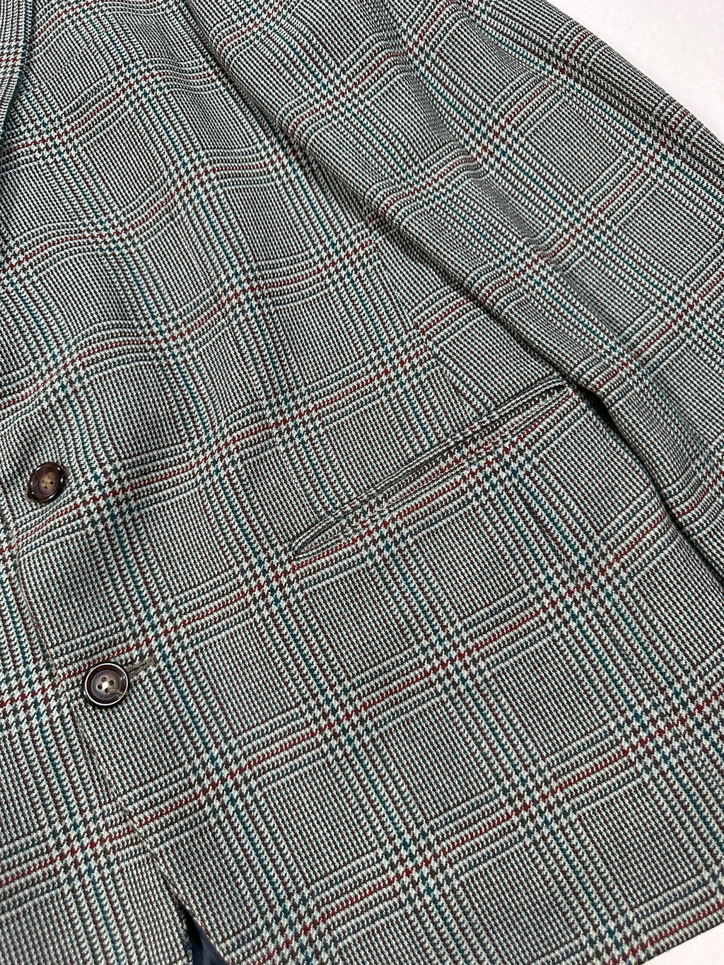 Stradivari Vintage Plaid Wool & Cashmere Blazer – Made in Italy, Tailored Man Jacket Size M
