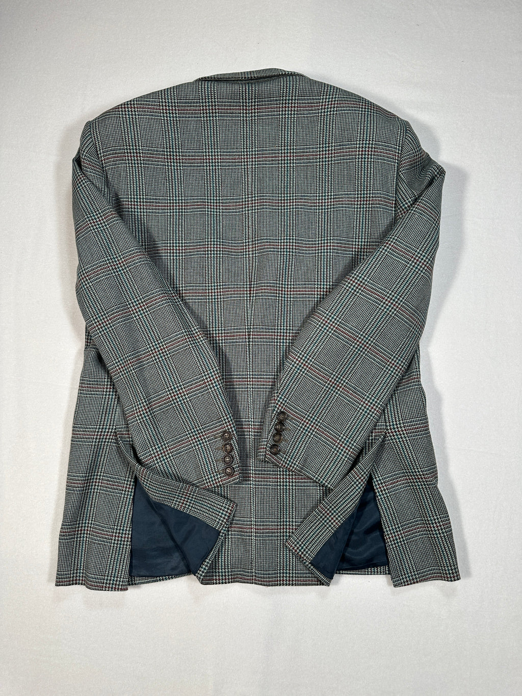 Stradivari Vintage Plaid Wool & Cashmere Blazer – Made in Italy, Tailored Man Jacket Size M