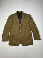 Ginalebole Vintage Men’s Tweed Blazer IT 52 / L – Wool Cashmere Check Jacket, Made in Italy