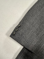 Vintage Italian Grey Wool Blazer IT 52  Single-Breasted Pinstripe Jacket, Made in Italy