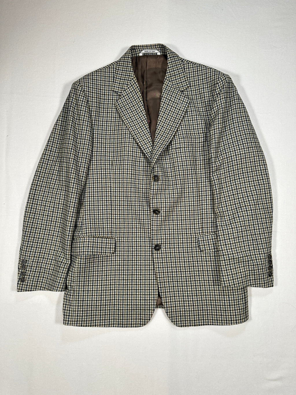 Vintage Centro Storico Men’s Single-Breasted Wool Blend Blazer IT 50 (M/L) Houndstooth Made in Italy
