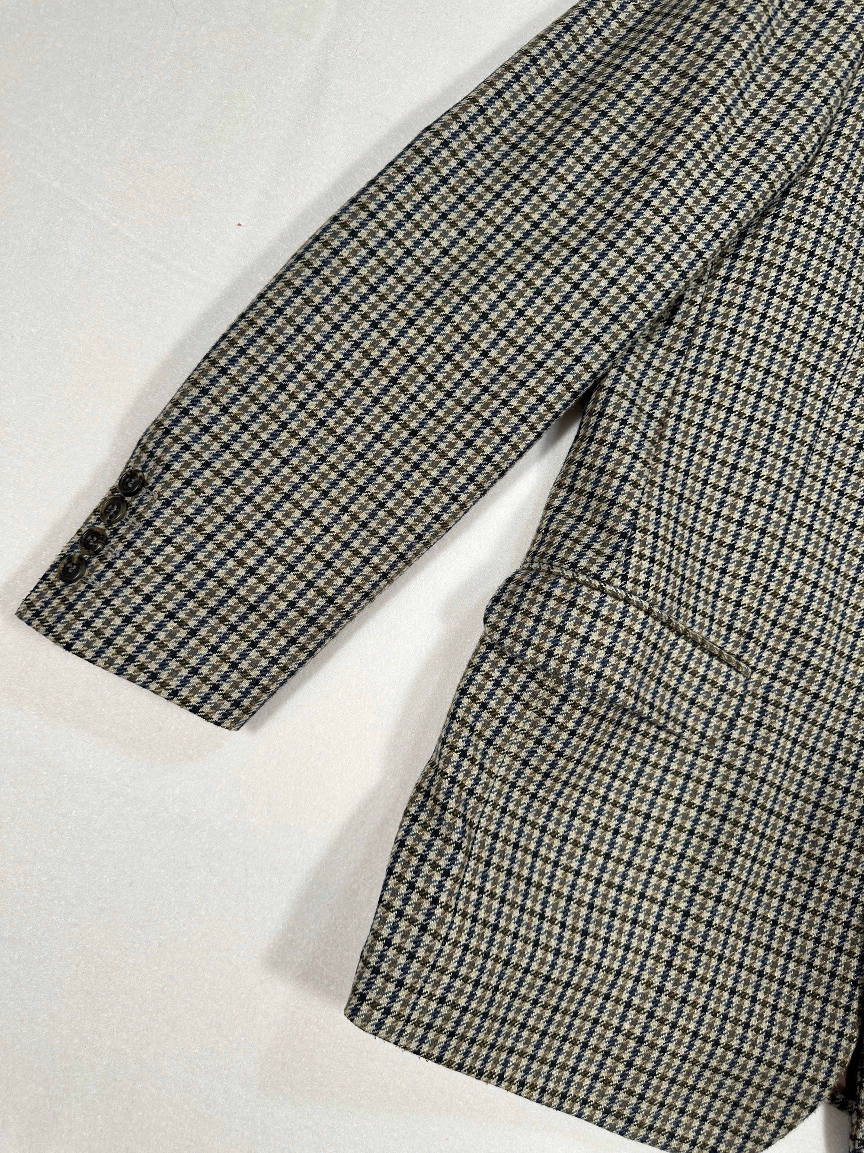 Vintage Centro Storico Men’s Single-Breasted Wool Blend Blazer IT 50 (M/L) Houndstooth Made in Italy