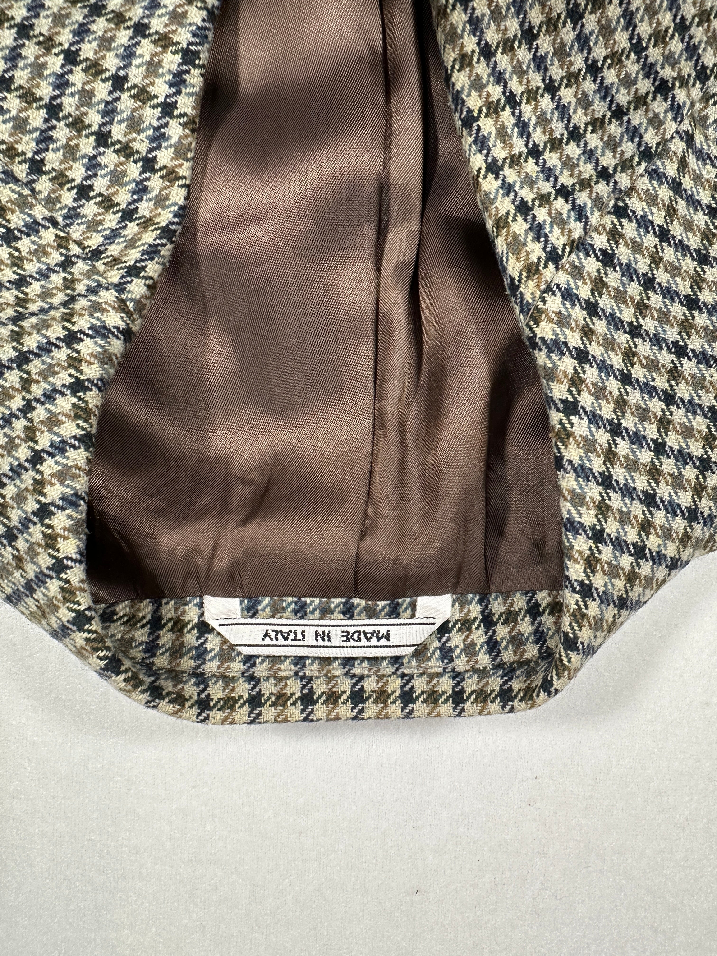 Vintage Centro Storico Men’s Single-Breasted Wool Blend Blazer IT 50 (M/L) Houndstooth Made in Italy