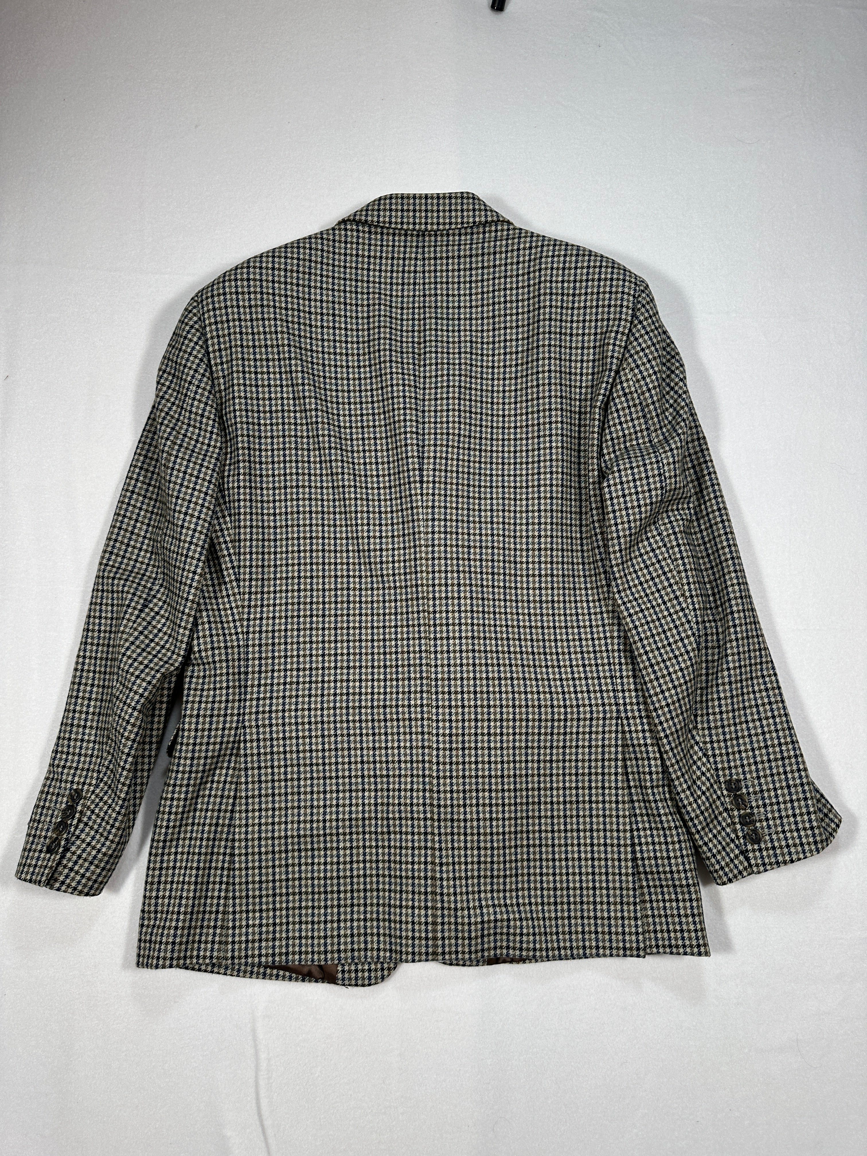 Vintage Centro Storico Men’s Single-Breasted Wool Blend Blazer IT 50 (M/L) Houndstooth Made in Italy