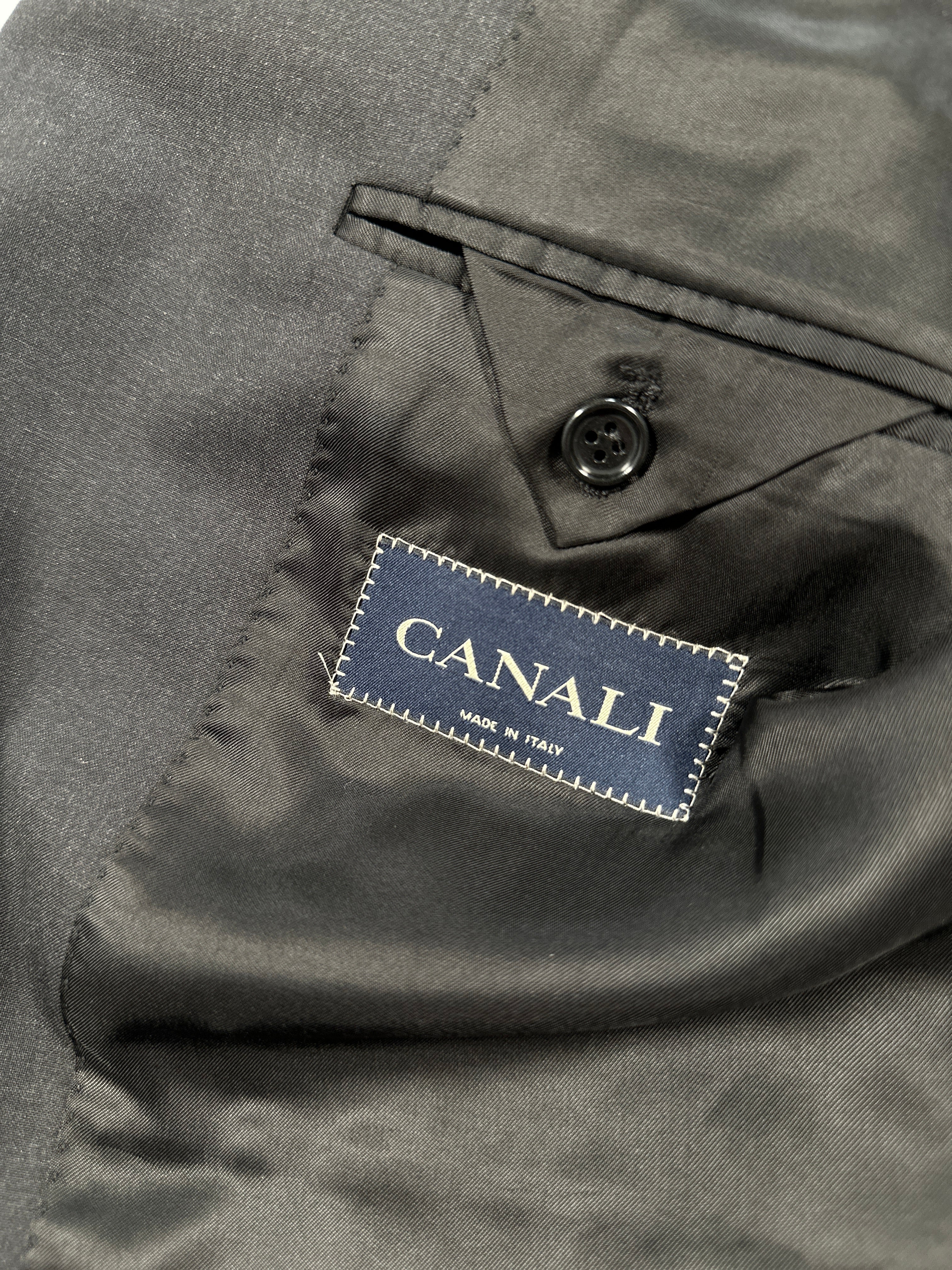 Canali Men’s Single-Breasted Wool Blazer IT 54 (L) Dark Grey Made in Italy