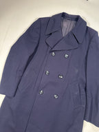 Vintage Navy Double-Breasted Overcoat – Size IT 52 / M – Long Tailored Coat