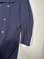 Vintage Navy Double-Breasted Overcoat – Size IT 52 / M – Long Tailored Coat