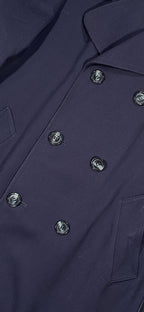 Vintage Navy Double-Breasted Overcoat – Size IT 52 / M – Long Tailored Coat