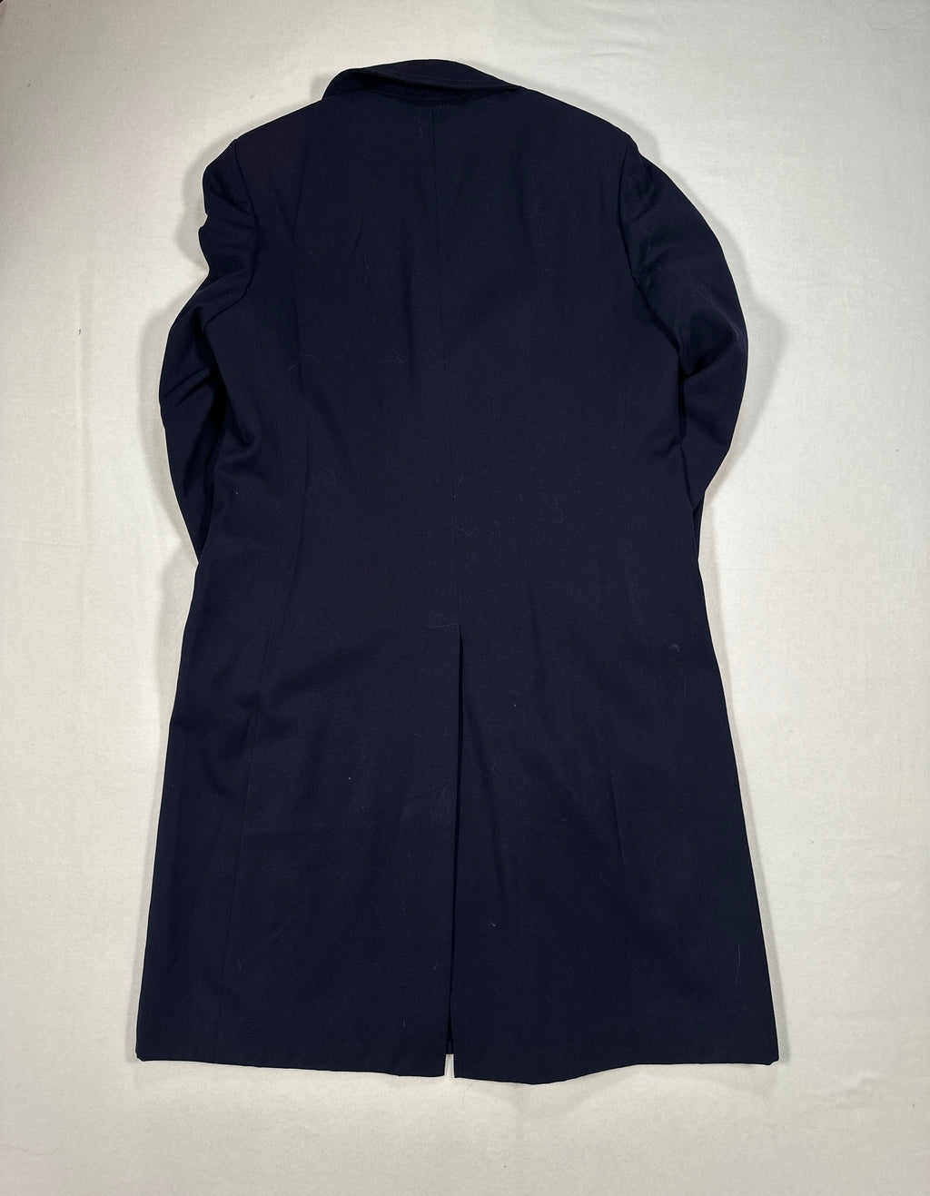 Vintage Navy Double-Breasted Overcoat – Size IT 52 / M – Long Tailored Coat