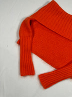 McQ Alexander McQueen Orange Mohair Blend Cropped Knit Sweater XS