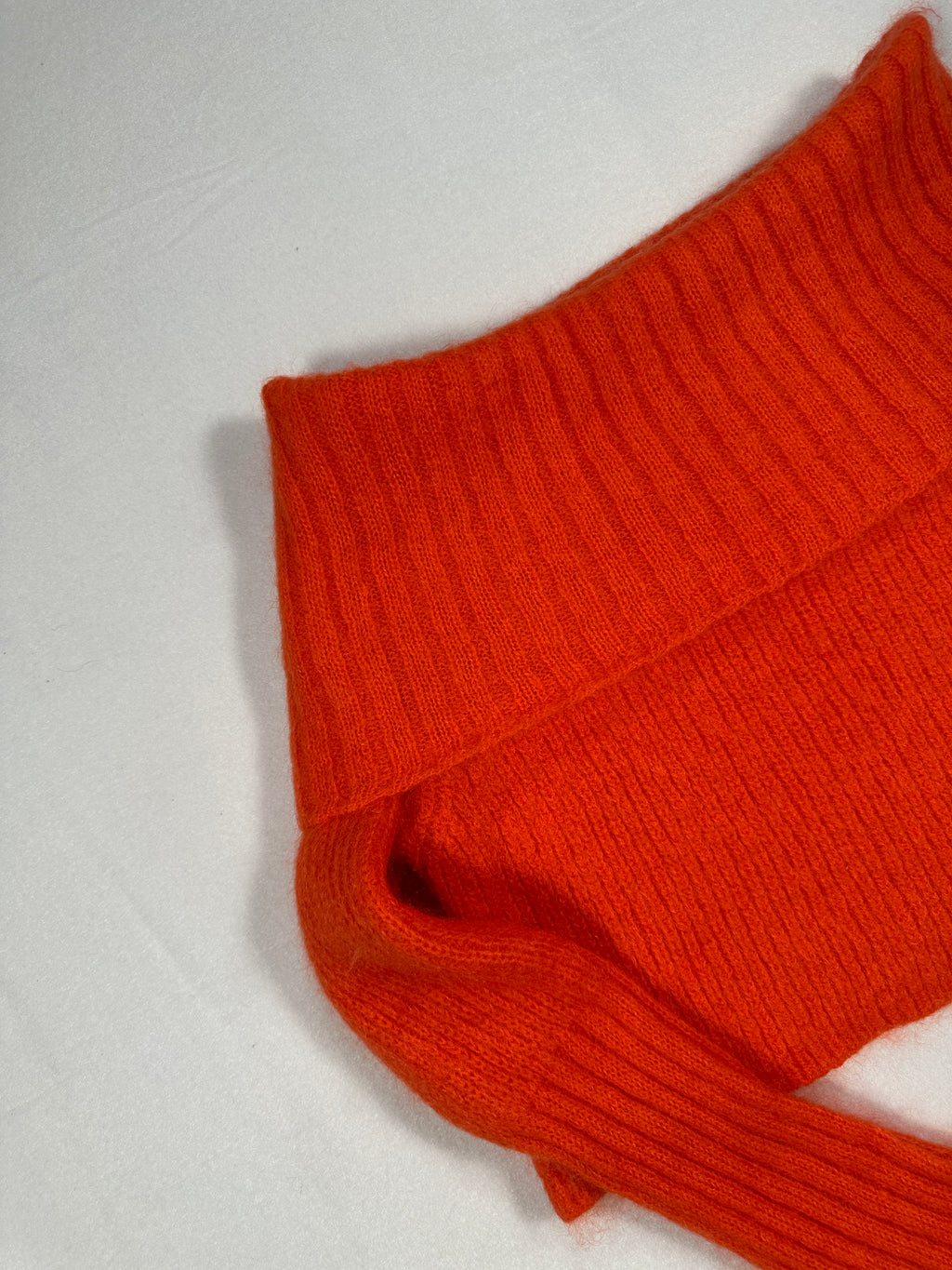 McQ Alexander McQueen Orange Mohair Blend Cropped Knit Sweater XS