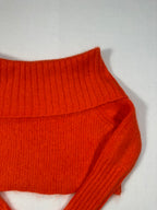 McQ Alexander McQueen Orange Mohair Blend Cropped Knit Sweater XS
