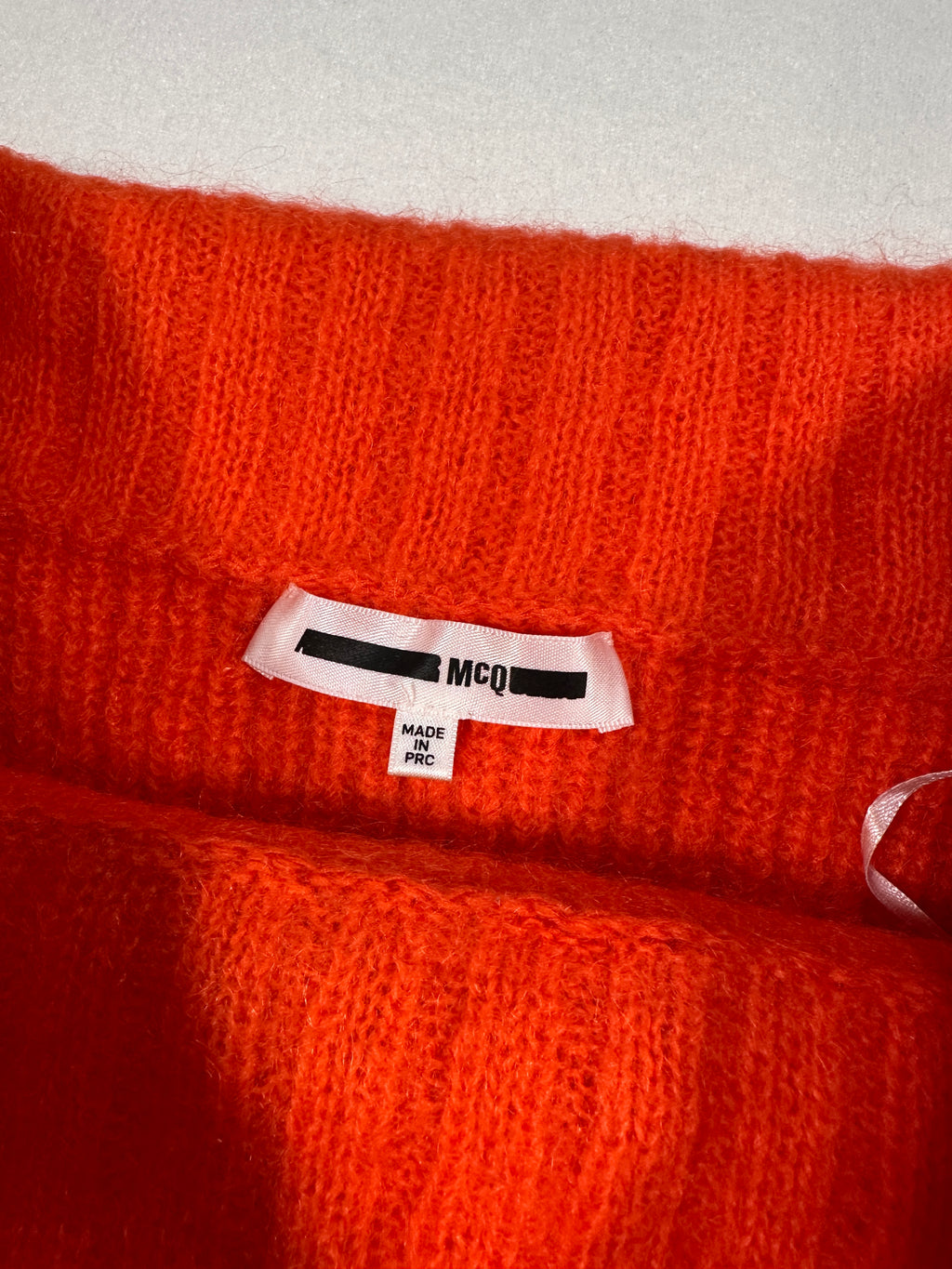 McQ Alexander McQueen Orange Mohair Blend Cropped Knit Sweater XS